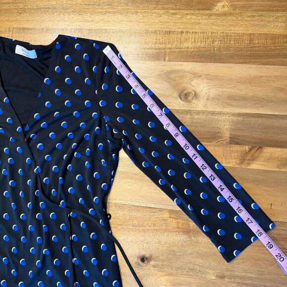 Bailey 44 Wrap Top Size Medium Blue Black - Picture 11 of 11